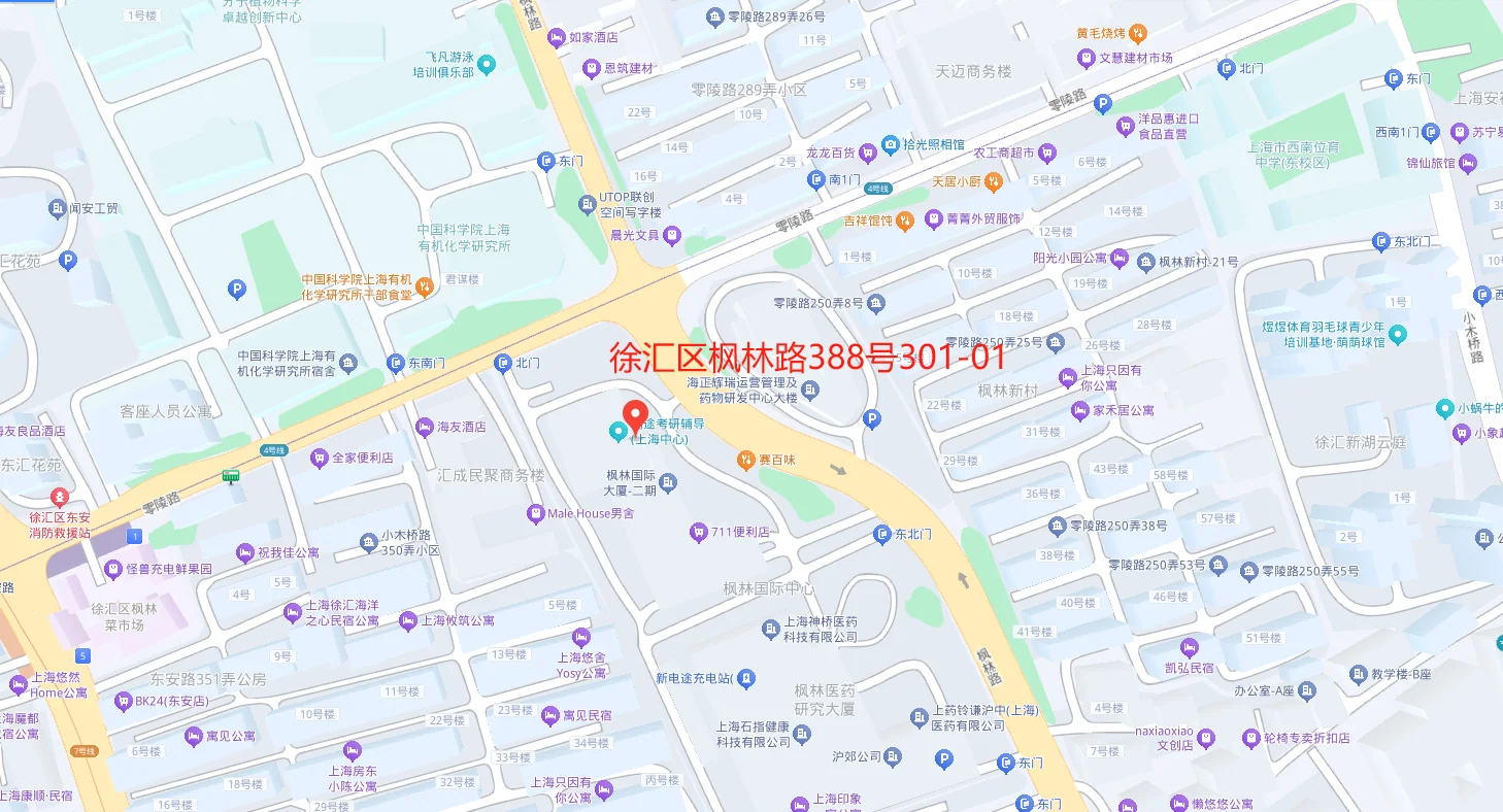 CreatiPhage office map: 388 Fenglin Road, Xuhui District, Shanghai